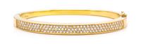 An 18 Karat Yellow Gold and Diamond Bangle Bracelet, 18.50 dwts.