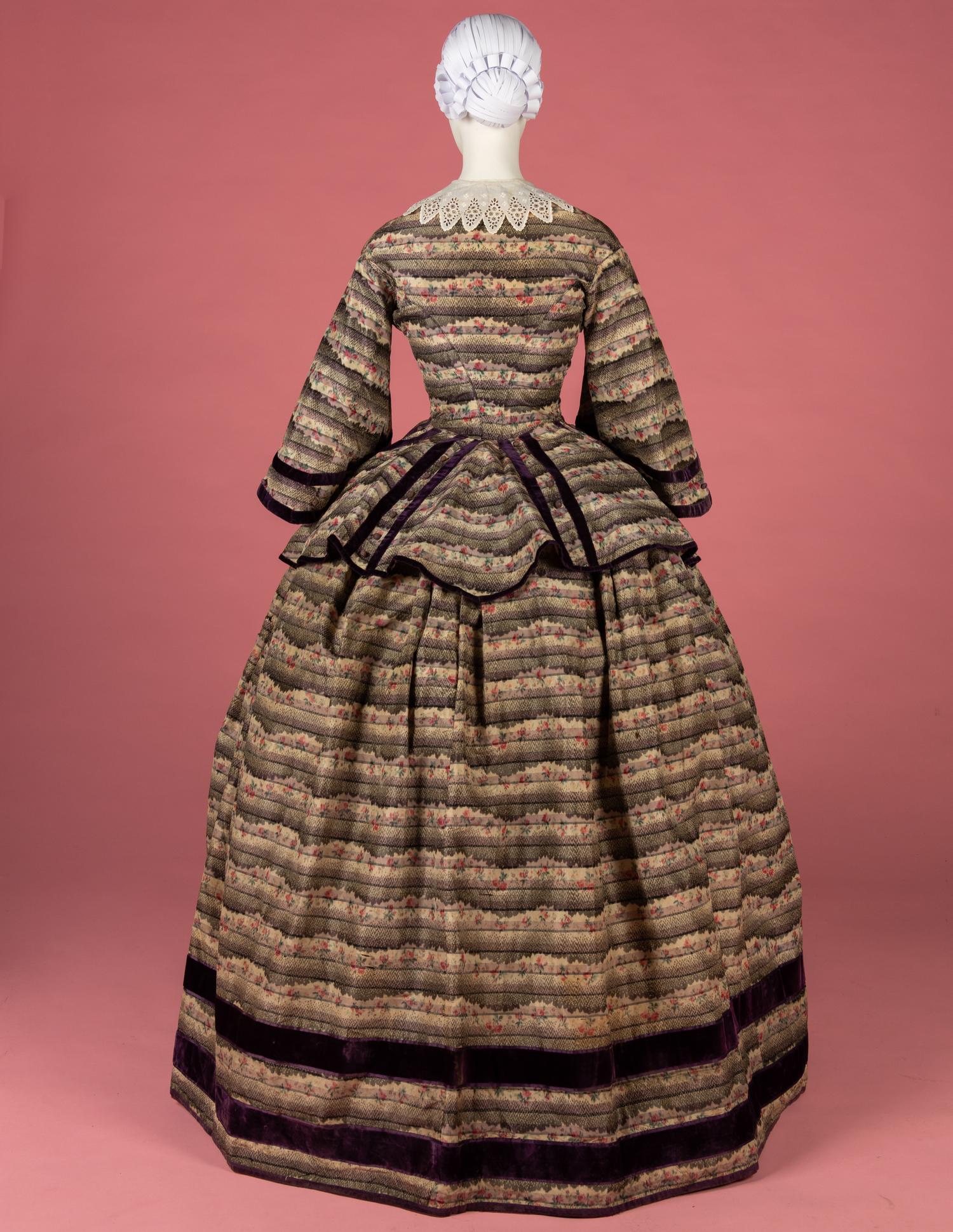Silk Ikat Print Dress, 1850s