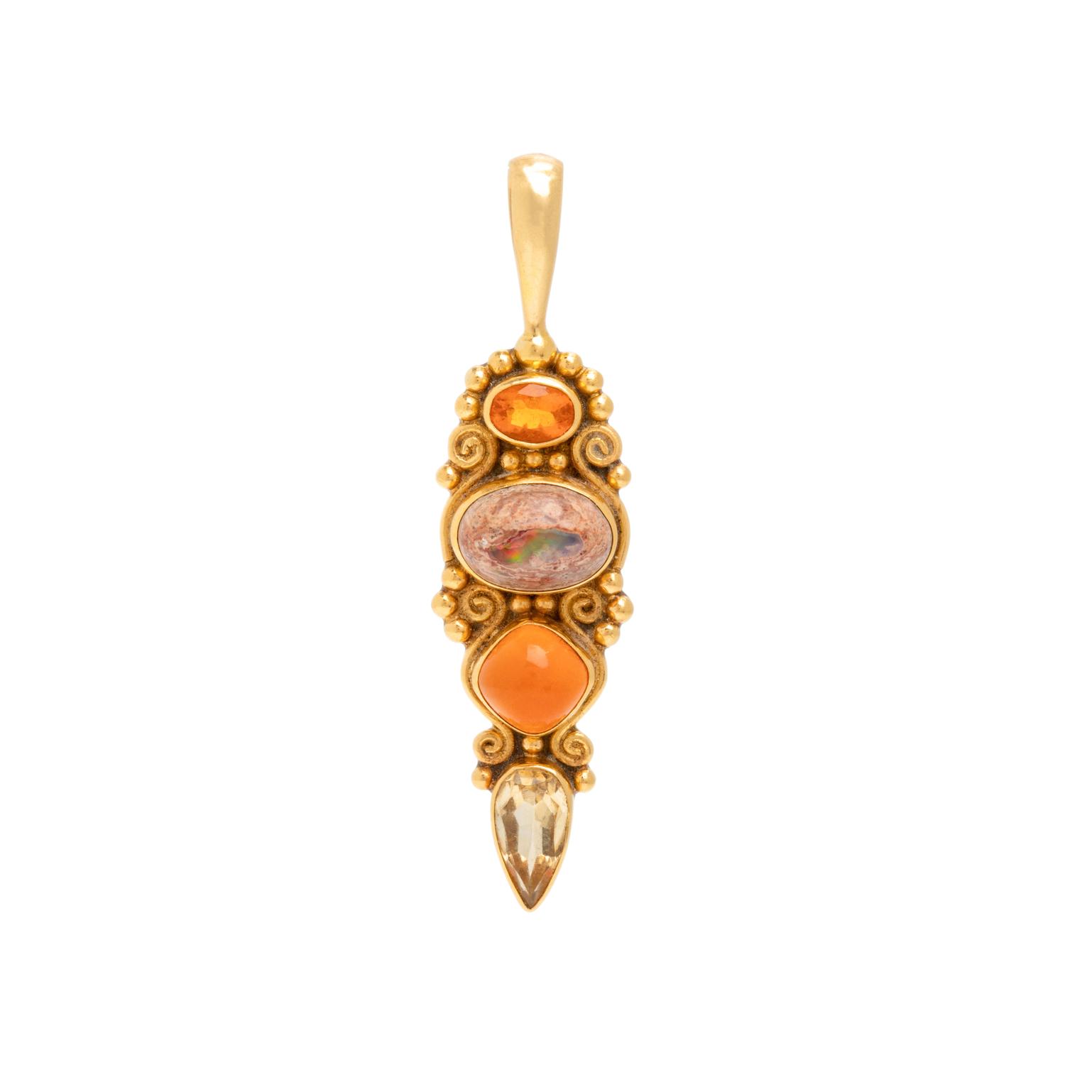 Sajen, Multigem and Yellow Gold Pendant
