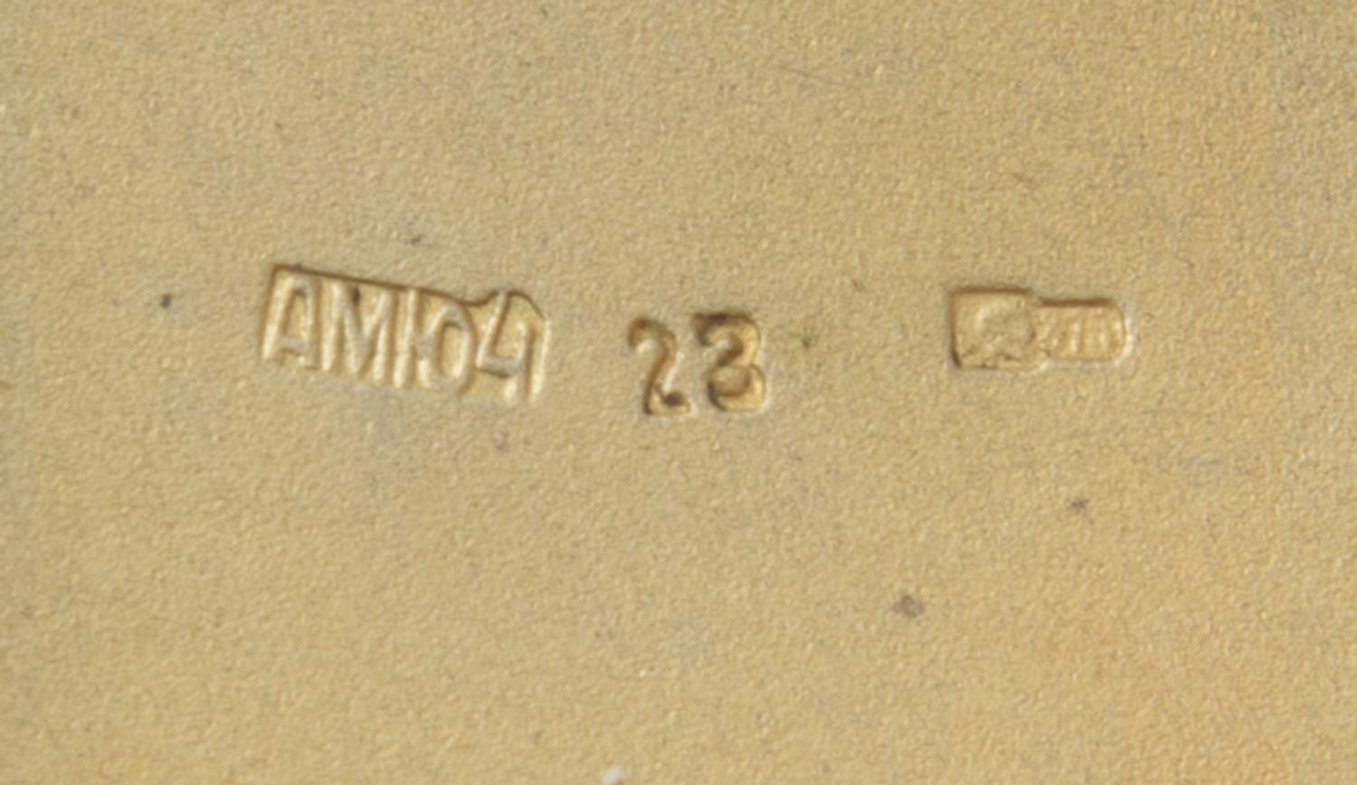 A Soviet-Era Russian Silver Cigarette Case, Maker's Mark Cyrillic AMYu4, Moscow, 20th Century, the lid worked to show a warrior battlin