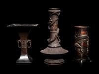 Three Japanese Bronze Vases