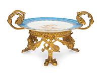 A Gilt Metal Mounted Sèvres Porcelain Tazza