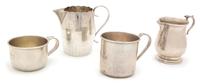 An American Silver Creamer, Lunt, Massachusetts, 20th Century, Paul Revere style, together with a Gorham demitasse coffee cup and two o