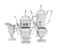 An American Silver Five Piece Tea and Coffee Service