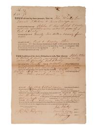 [ENSLAVEMENT]. 2 bonds placing liens on enslaved persons as property. Mecklenburg Co., [NC], 1820s.