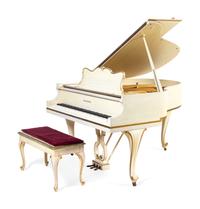 A Baldwin Painted and Parcel Gilt Baby Grand Piano