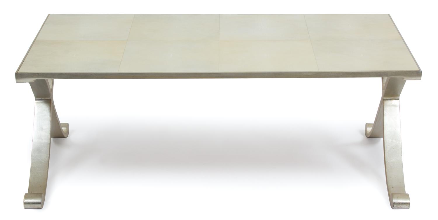 A Shagreen Top Coffee Table Height 18 x width 48 x depth 28 inches. — 20TH CENTURY
