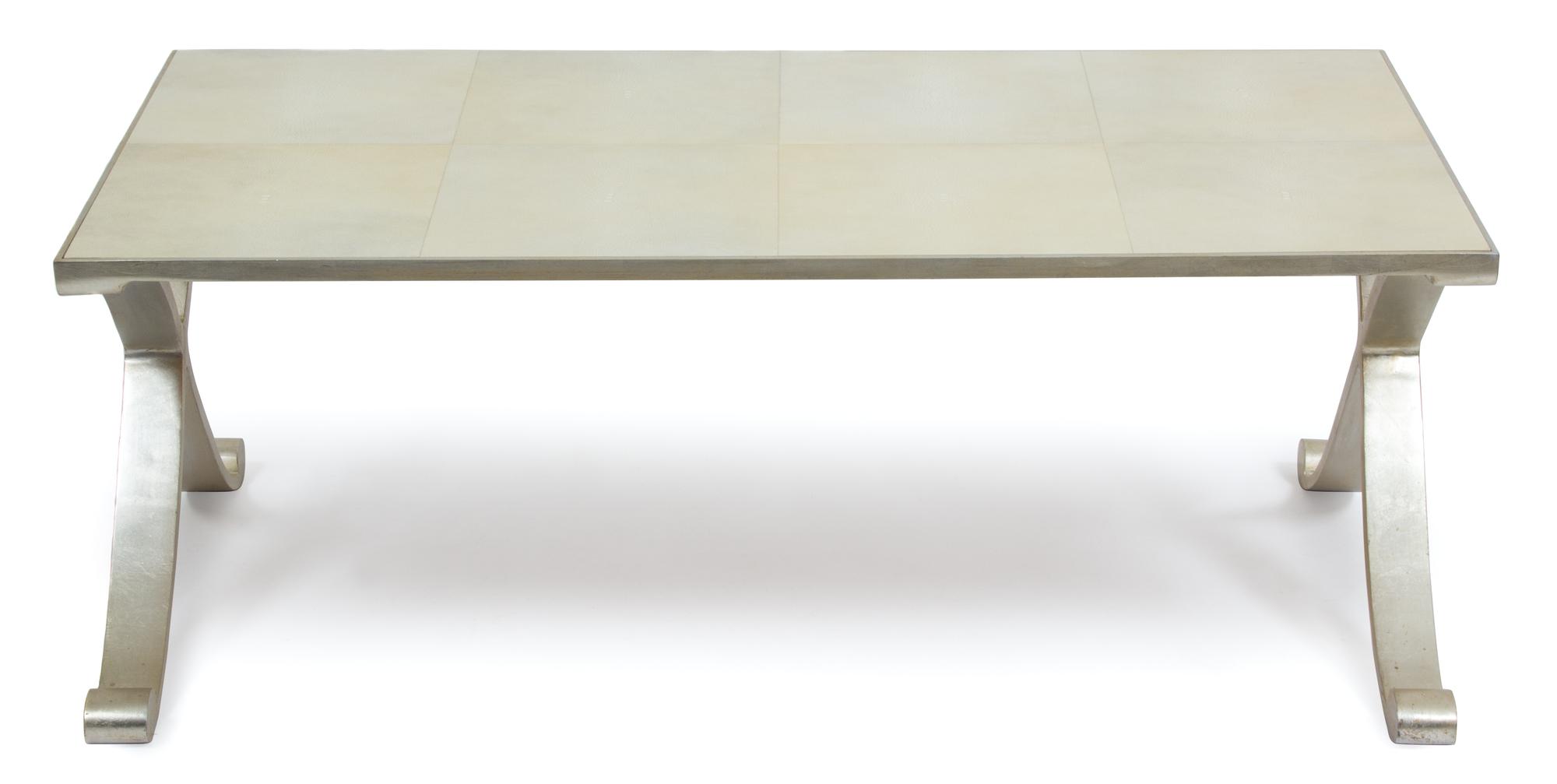 A Shagreen Top Coffee Table Height 18 x width 48 x depth 28 inches. — 20TH CENTURY