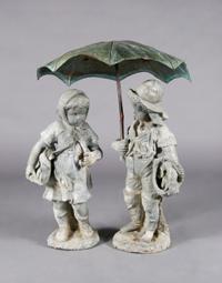 A Lead Figural Fountain, Height of tallest figure 32 inches