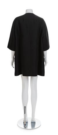 Black Coat with Oversize Pearlescent Buttons, 196s