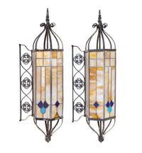 A Pair of Art & Crafts Leaded Glass Lanterns