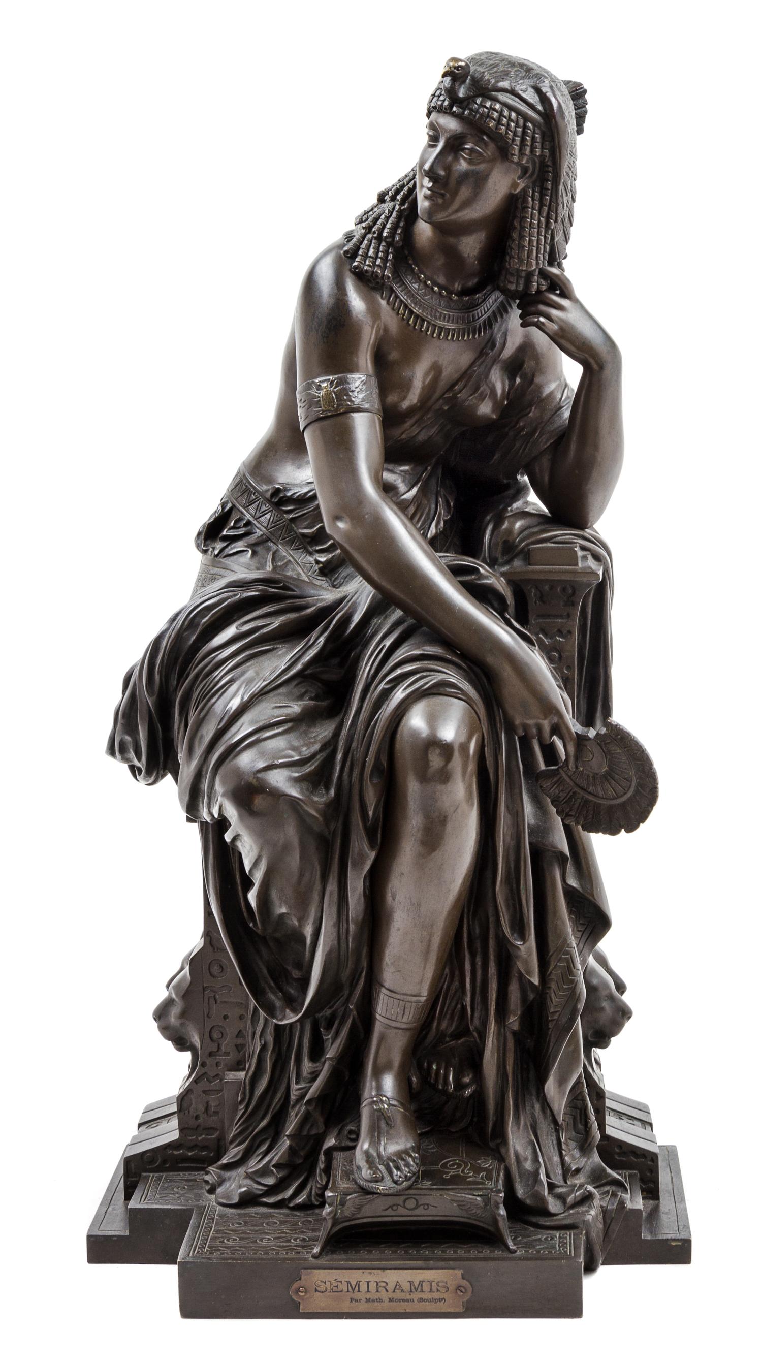 A French Bronze Figure Height 29 inches. — MATHURIN MOREAU (1822-1912)