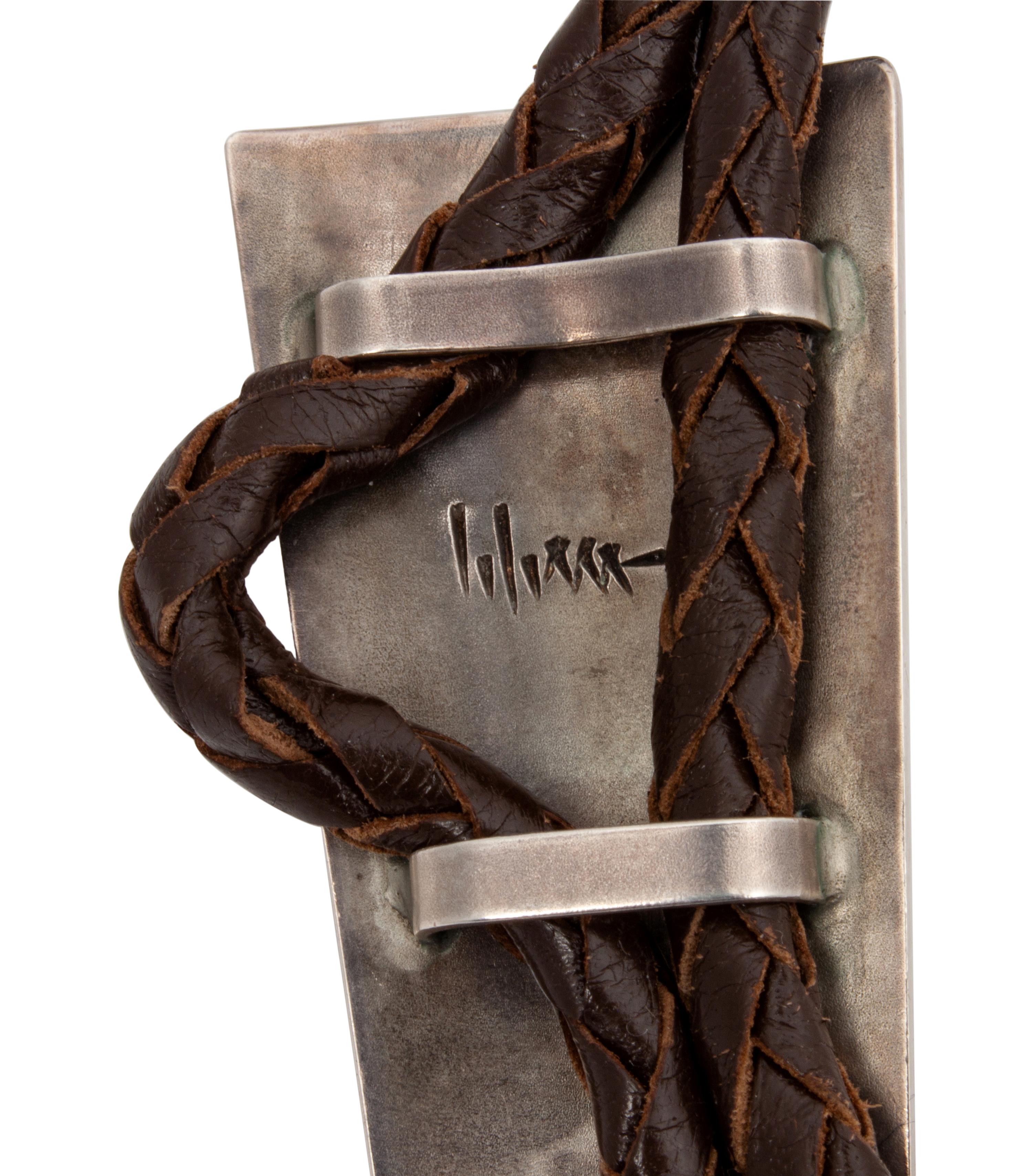 Silver Bolo Tie, with Mosaic Inlay Lot is located and will ship from Denver, Colorado