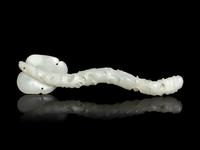 A Chinese White Jade Ruyi Scepter