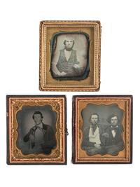[EARLY PHOTOGRAPHY]. A group of 5 cased images featuring men smoking, comprising: