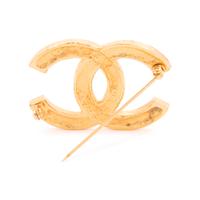 Chanel Double Row Crystal CC Brooch