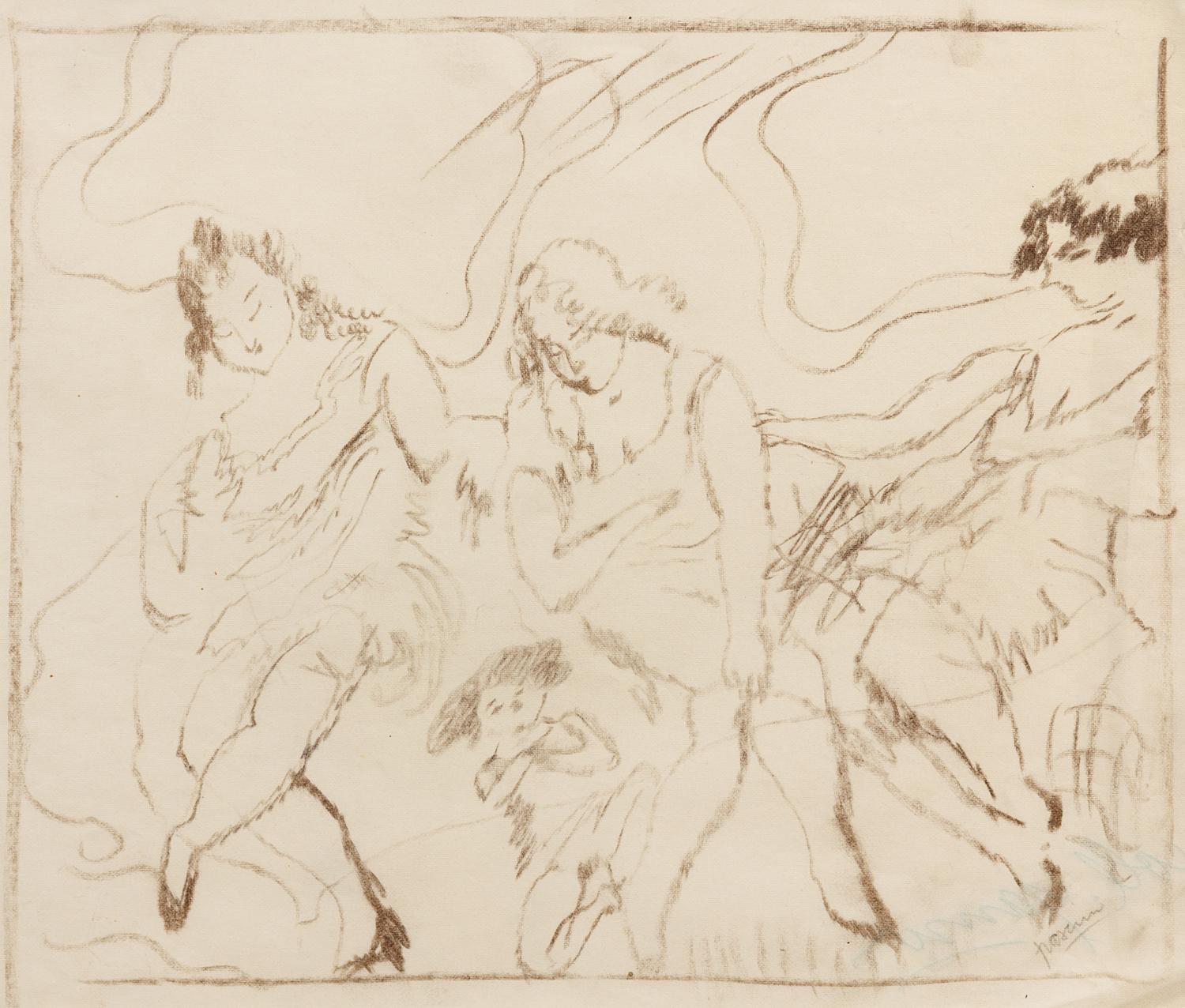 Jules Pascin, (French, 1885-1930), Femmes et enfant, c. 1929