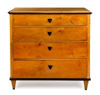 A Biedermeier Birch Chest Height 42 1/4 x width 43 x depth 19 inches. — FIRST HALF 19TH CENTURY
