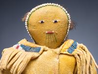 Cheyenne Beaded Hide Dolls, Pair