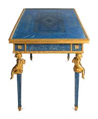 An Empire Style Gilt Bronze Mounted Lapis Lazuli Center Table