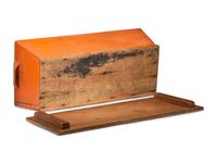 A Salmon Painted Poplar or Maple Dough Box