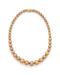 LA PEPITA, TRICOLOR GOLD BEAD NECKLACE