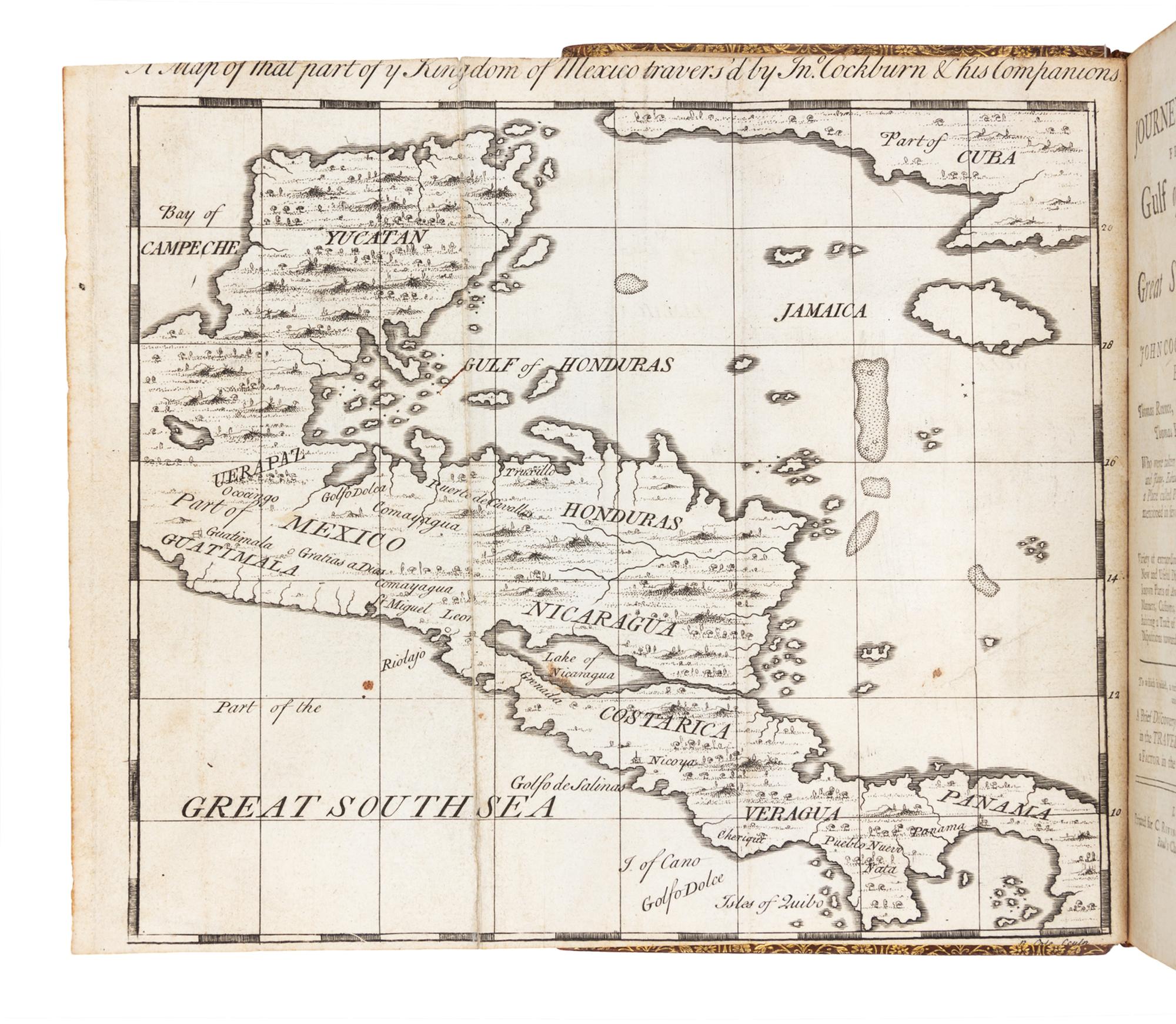 [Travel & Exploration]. Cockburn, John Mariner. A Journey over Land, from the Gulf of Honduras to the Great South Sea…Containing…A Brief Discoverye of some Things best worth Notinge in the Travells of Nicholas Withington, a Factor in the East-Indias