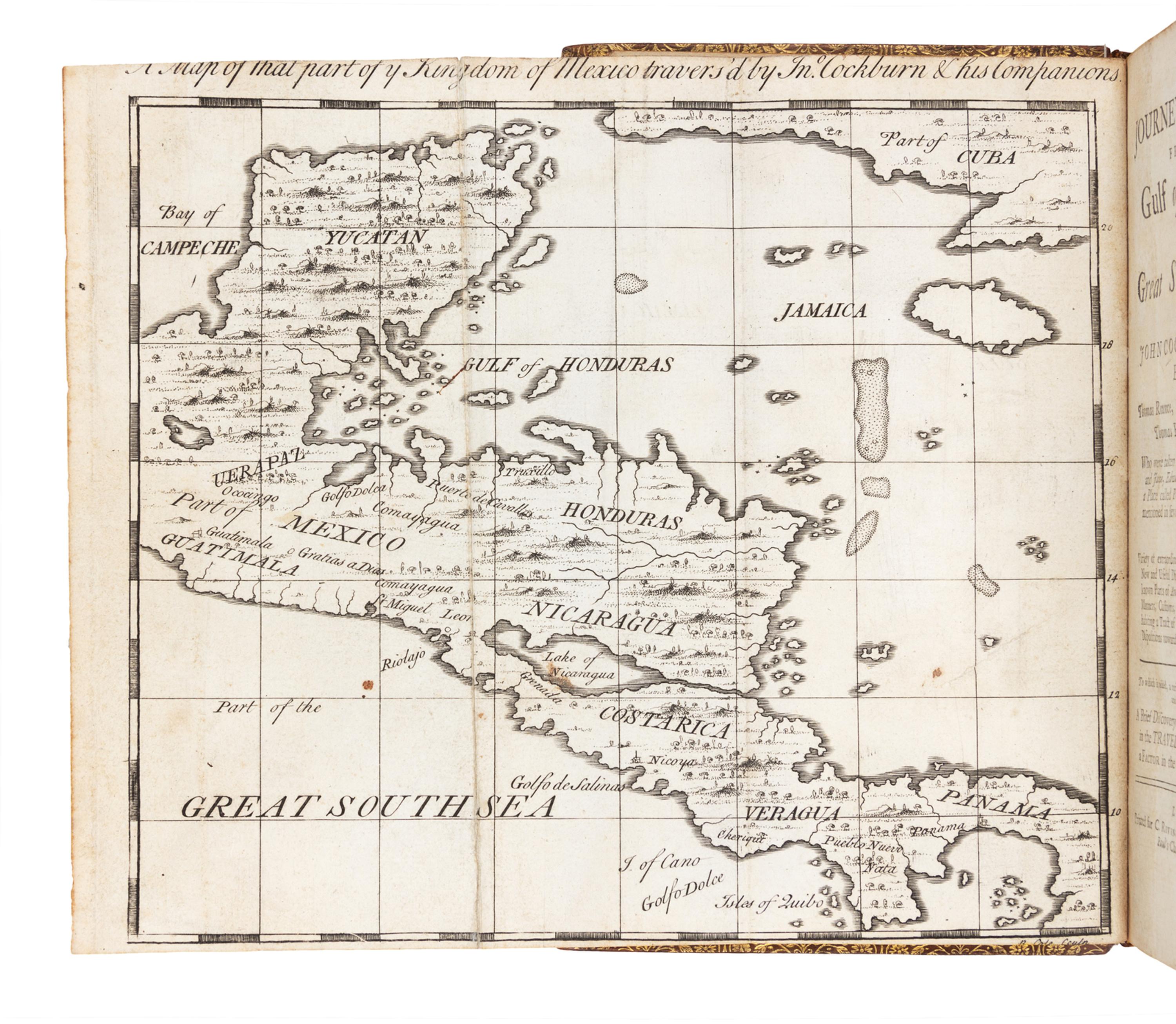 [Travel & Exploration]. Cockburn, John Mariner. A Journey over Land, from the Gulf of Honduras to the Great South Sea…Containing…A Brief Discoverye of some Things best worth Notinge in the Travells of Nicholas Withington, a Factor in the East-Indias