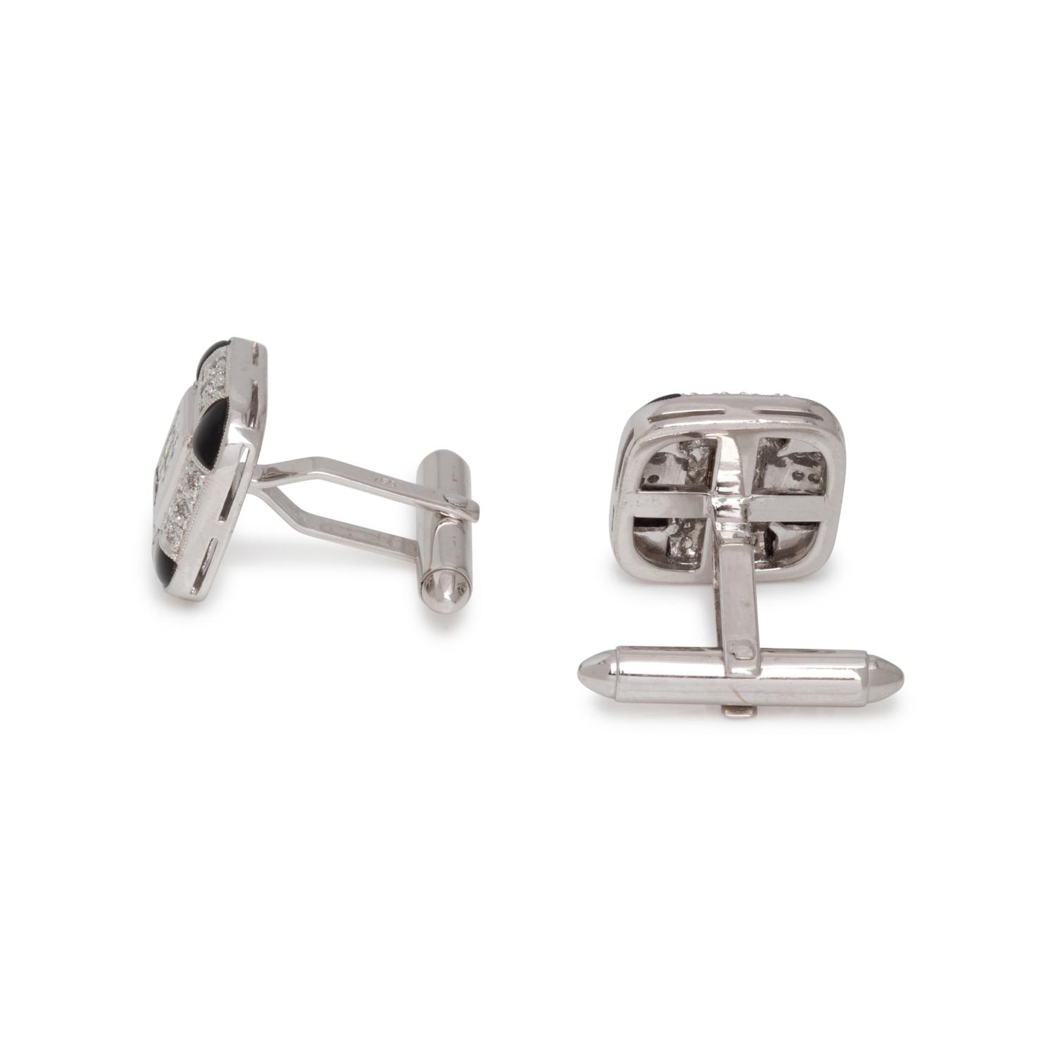 DIAMOND AND ONYX CUFFLINKS
