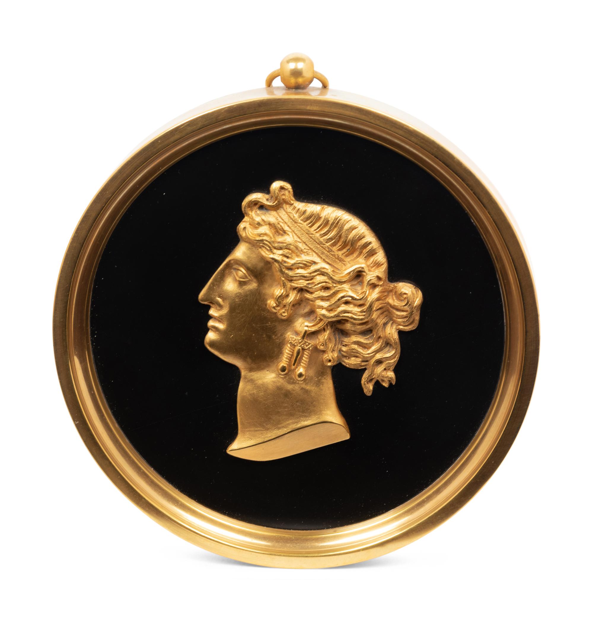 A Pair of Grand Tour Style Gilt Bronze Medallions