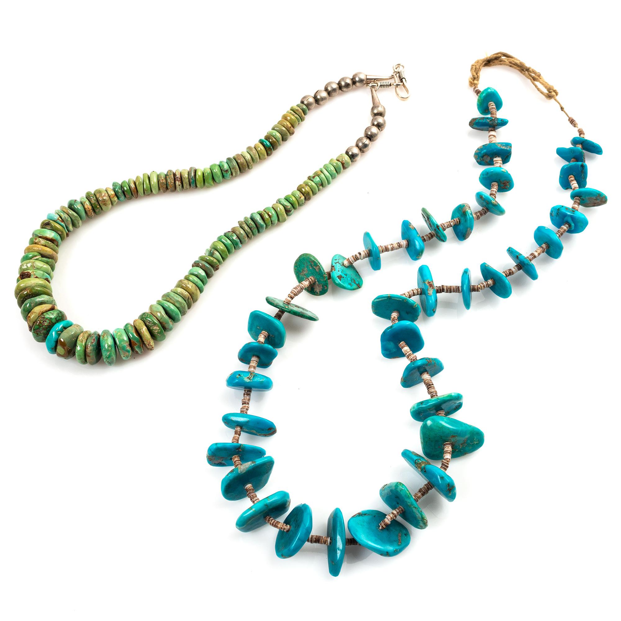 Pair of Pueblo Turquoise Necklaces