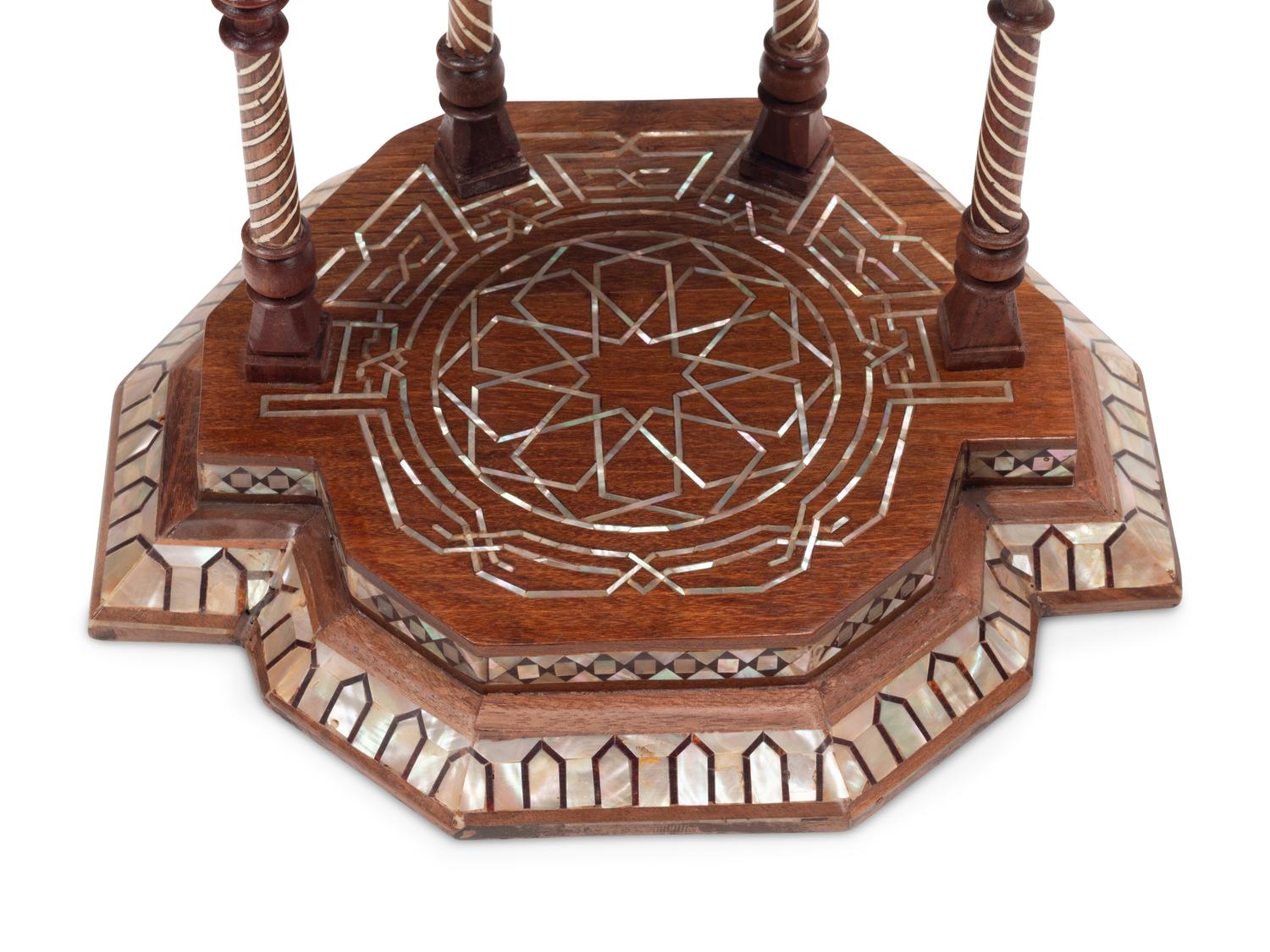A Pair of Moorish Style Marquetry Wall Brackets