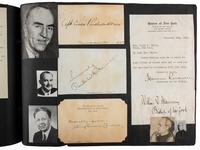 [AUTOGRAPHS]. Autograph album containing over 200 signatures from a diverse array of 19th-20th century figures.