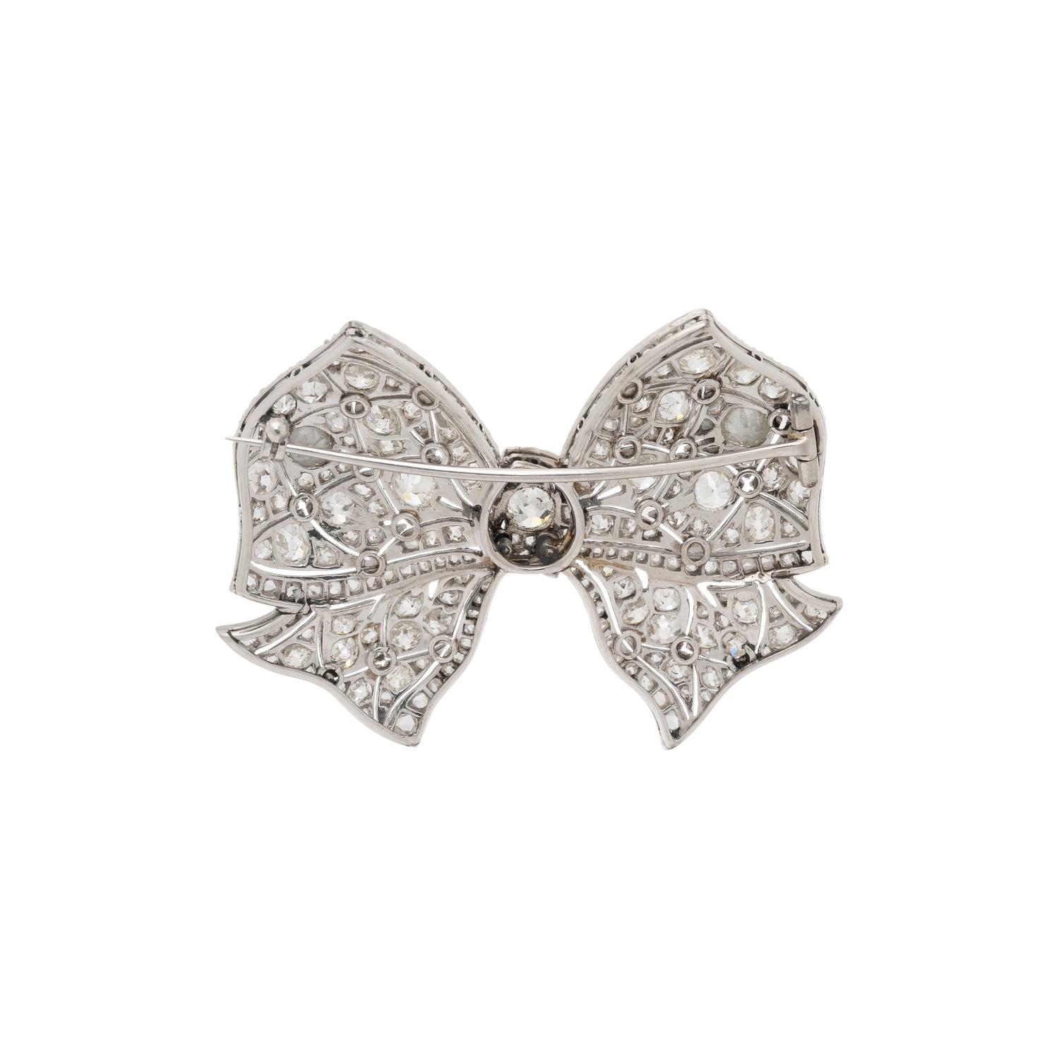 DIAMOND BOW BROOCH