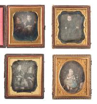[EARLY PHOTOGRAPHY]. 21 sixth plate daguerreotypes of children, some in pairs.