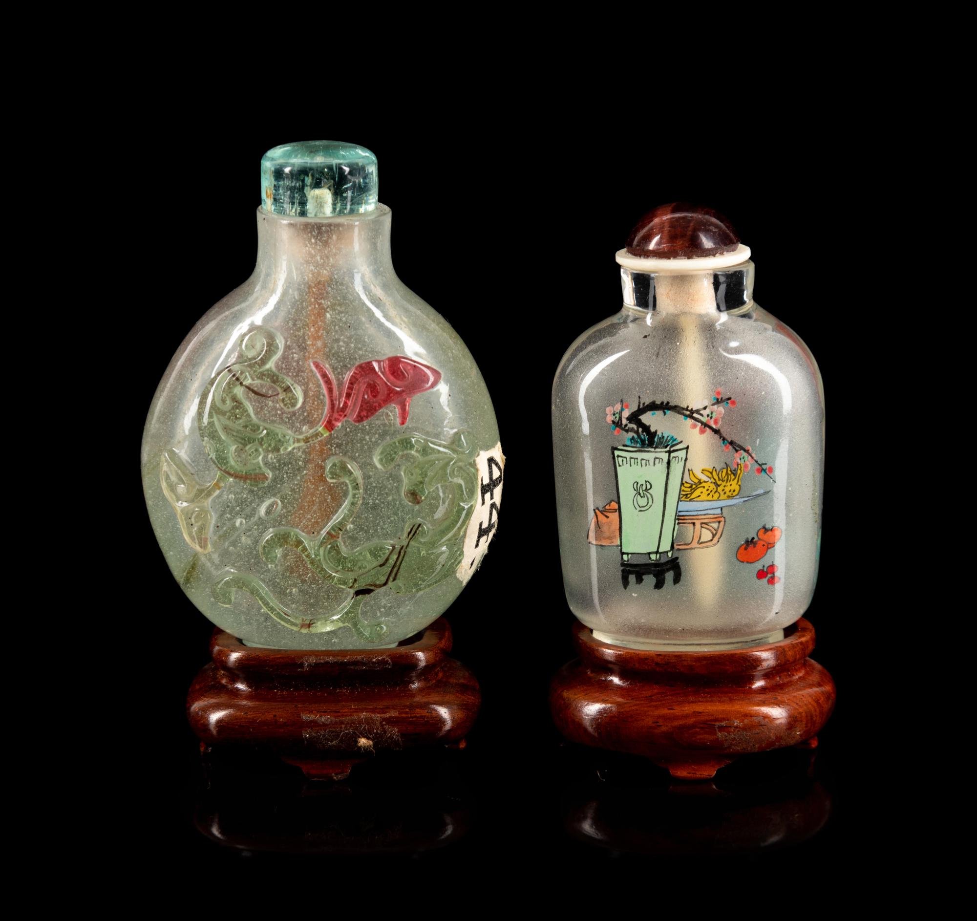 Two Chinese Glass Snuff Bottles