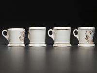 Four Porcelain Occupational Shaving Mugs