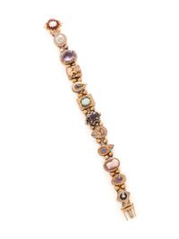 YELLOW GOLD SLIDE CHARM BRACELET