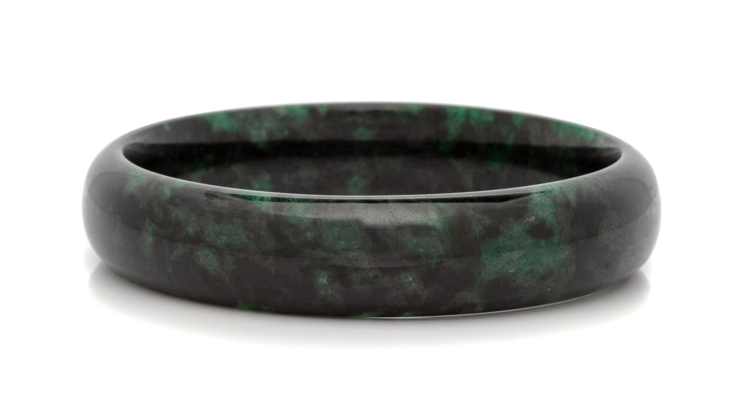 A Green Hardstone Bangle,