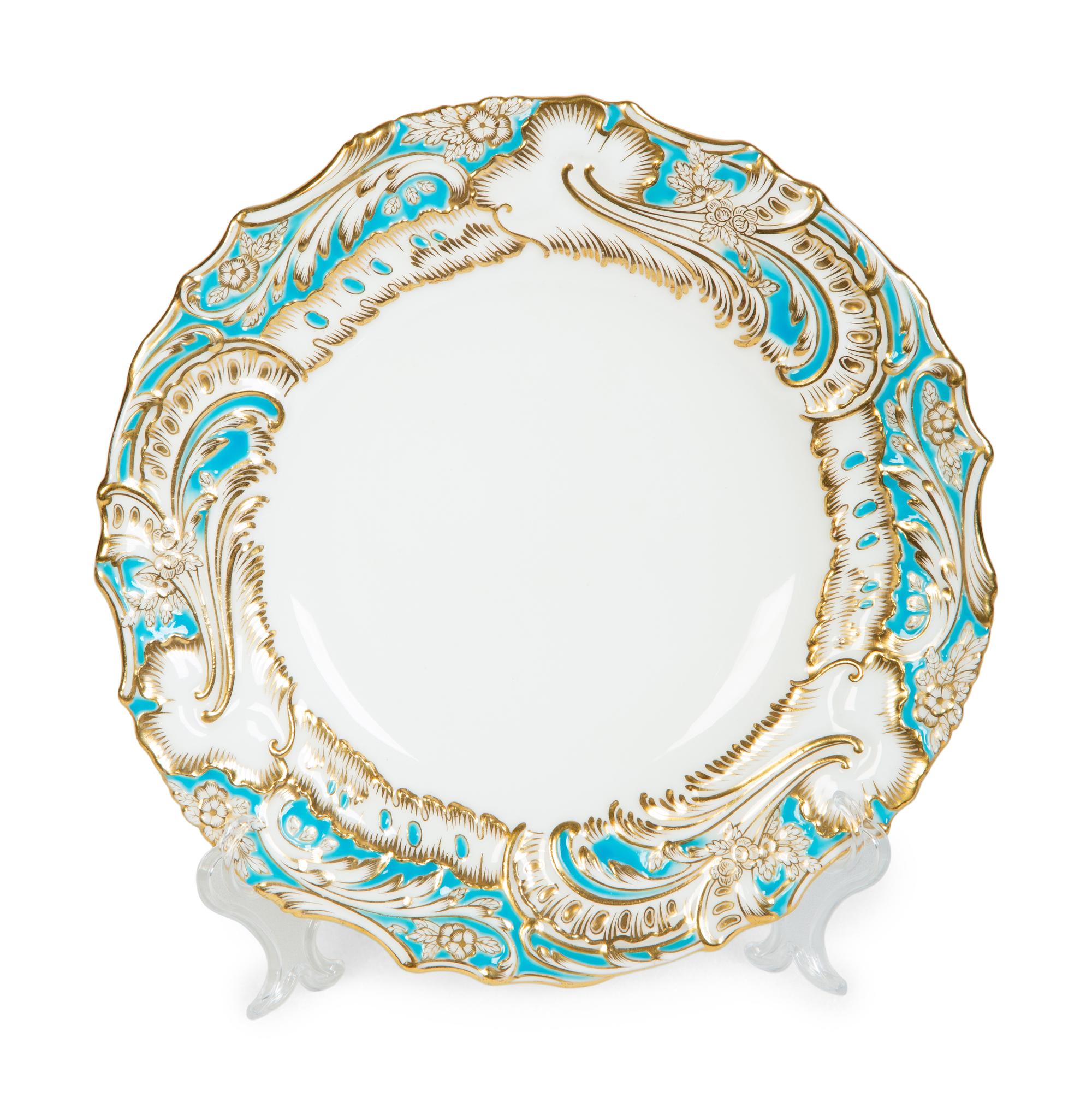 Twelve Gilman Collamore & Co. Minton Porcelain Luncheon Plates