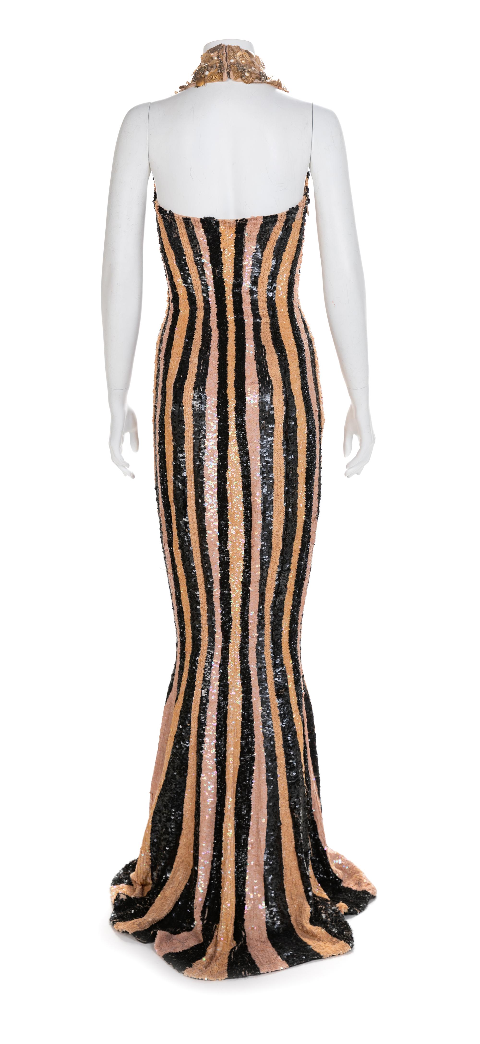 Lloyd Klein Couture Sequin Mermaid Halter, 2000s