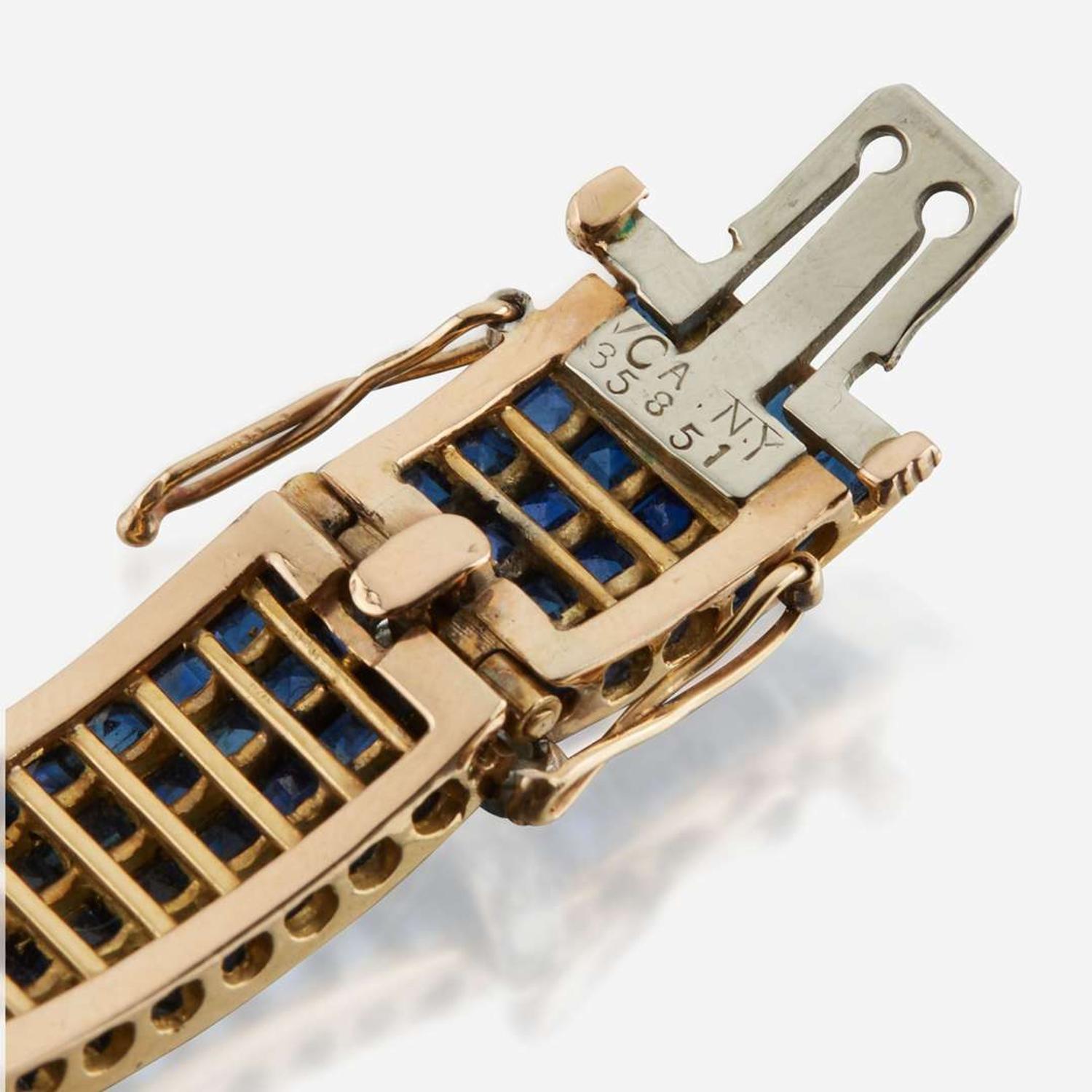 A Sapphire, Diamond, Gold, and Platinum Bracelet by Van Cleef & Arpels