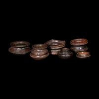 Six San Agustin Burnished Carinated Bowls