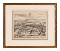 A Set of Ten Topographical Engravings in Giltwood Frames