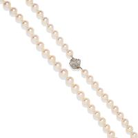 CULTURED AKOYA PEARL NECKLACE WITH DIAMOND CLASP