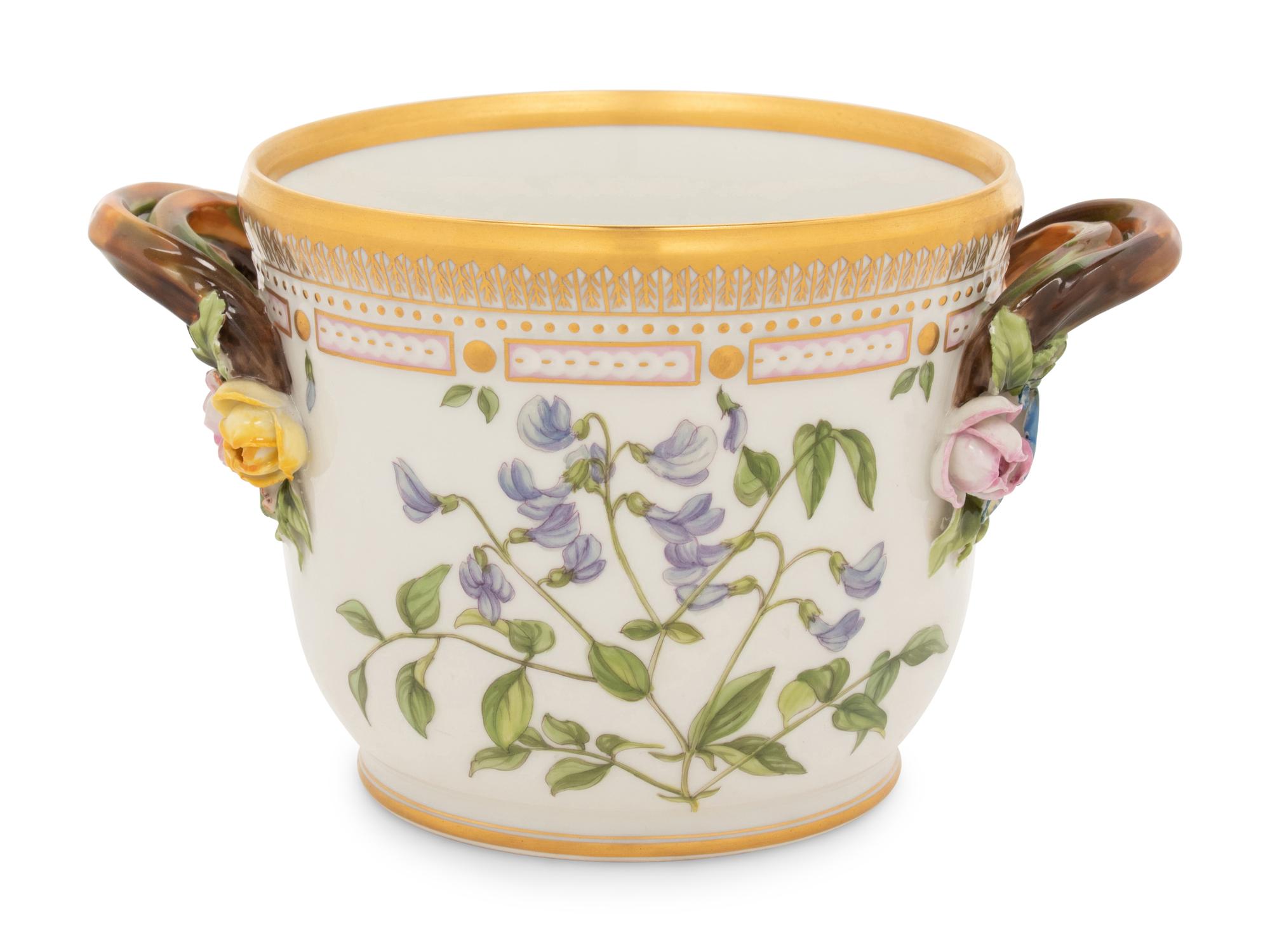A Royal Copenhagen Flora Danica Porcelain Cache Pot