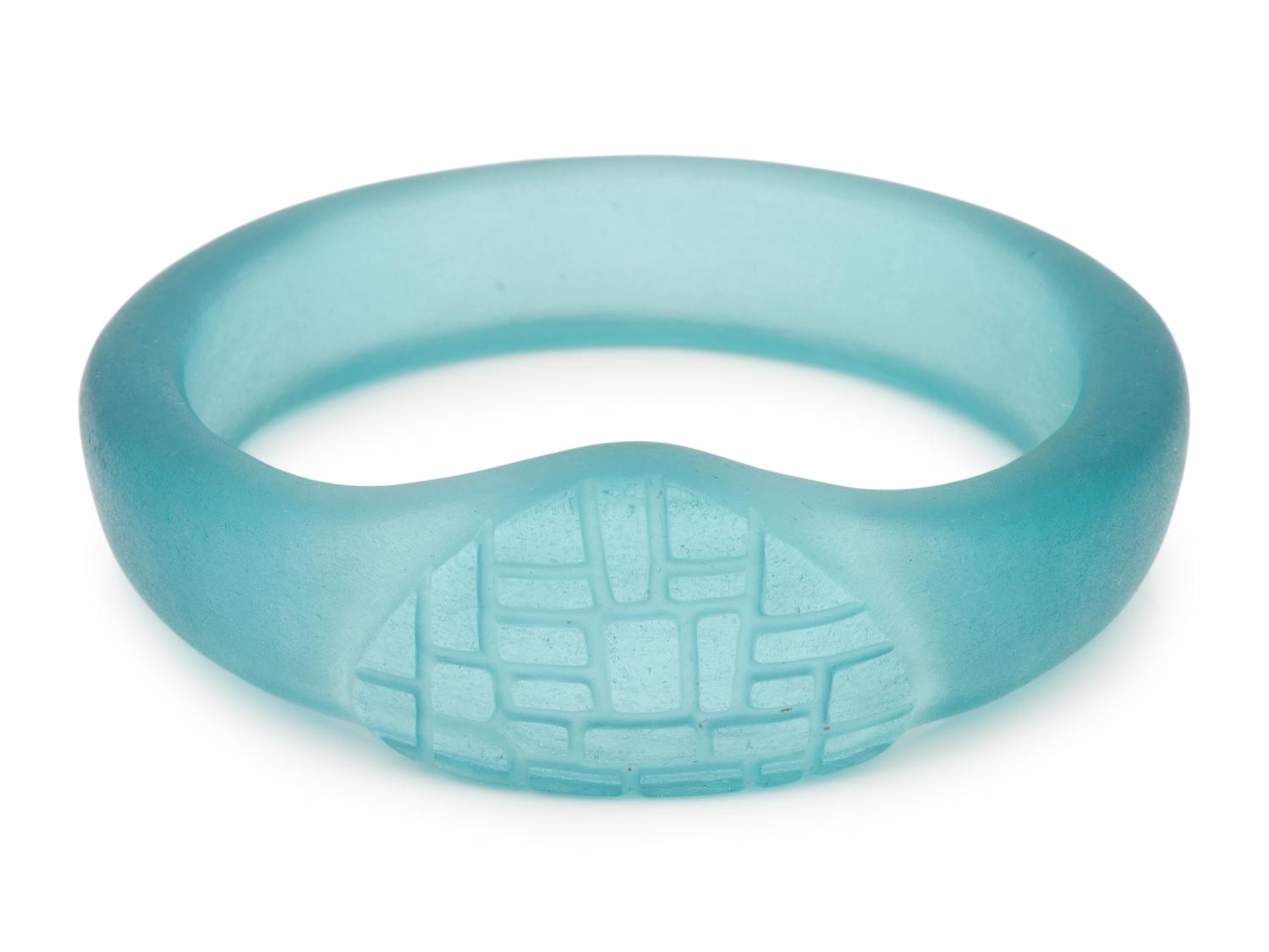 Teal Glass Bangle Bracelet