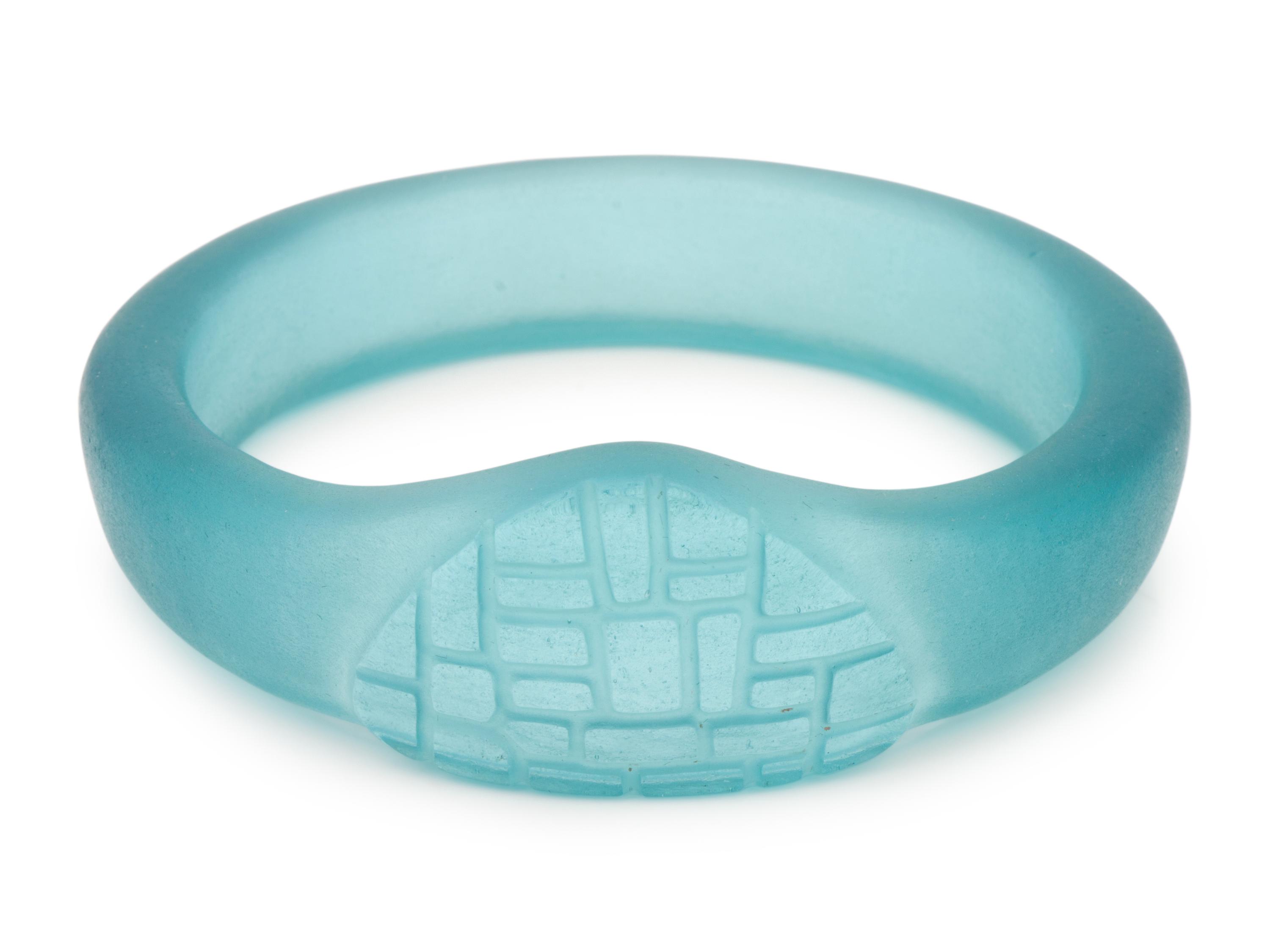 Teal Glass Bangle Bracelet