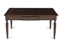 An Italian Walnut Low Table with glass top