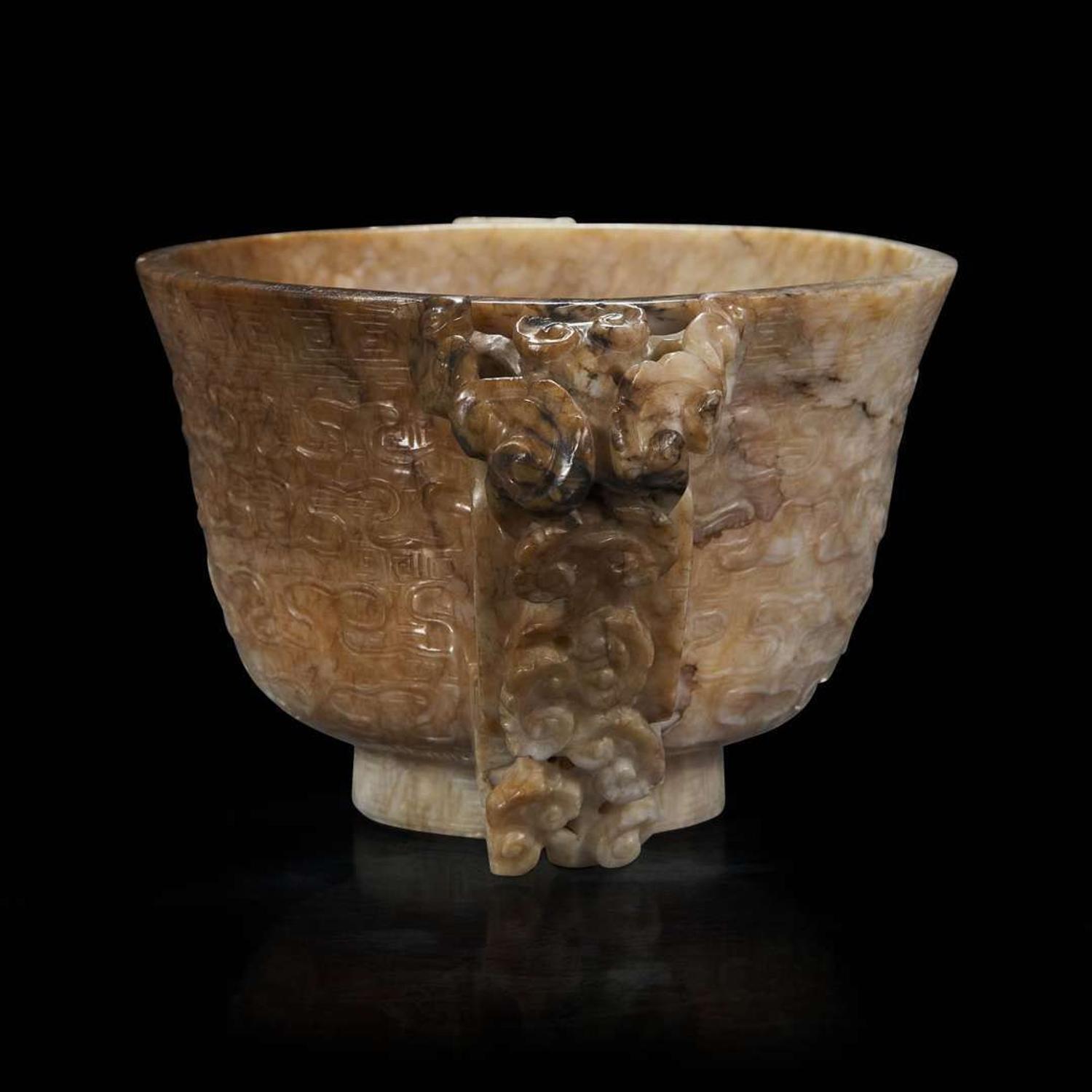 A Chinese ‘’chicken-bone’’ jade carved libation cup 鸡骨白瓒杯 Ming/Qing dynasty ???